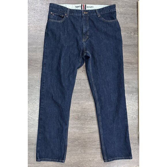 Tommy Hilfiger Jeans Men's 35 x 32 Relaxed Straight Dark Wash 7830849 - Picture 1 of 8